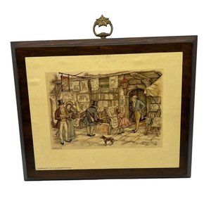 Anton Pieck Print Book Picture Stand Vintage 1970 Wood Mounted Donald Art Hollan